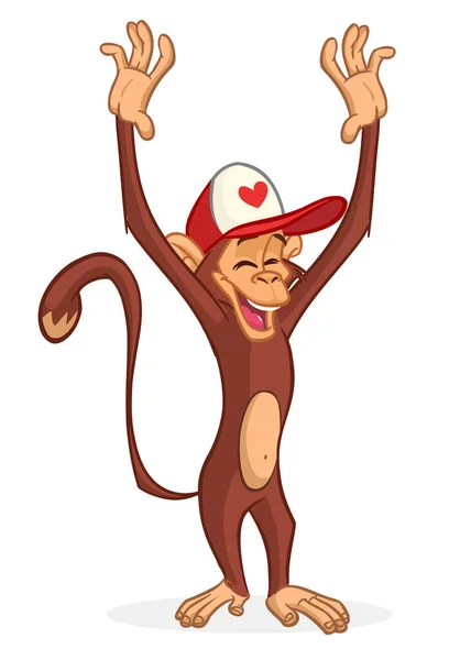 만화재미있는 원숭이 침팬지입니다 원숭이 캐릭터 디자인의 — 스톡 벡터