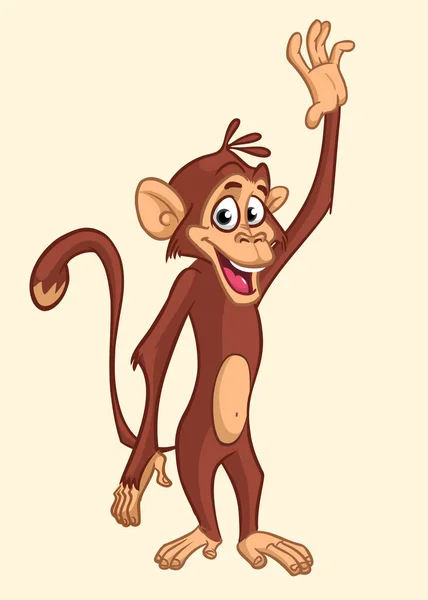 卡通滑稽猴子黑猩猩 快乐猴子人物形象设计的矢量图解 — 图库矢量图片