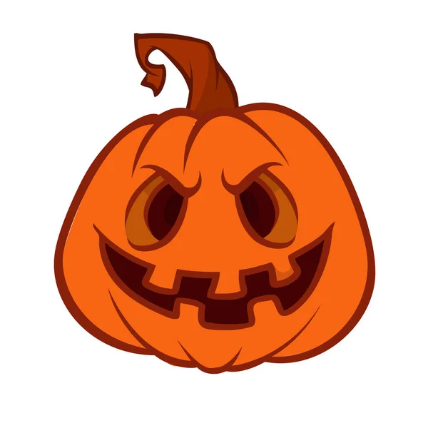 Spaventapasseri Halloween Con Testa Zucca Illustrazione Vettoriale Cartone Animato Intagliato — Vettoriale Stock