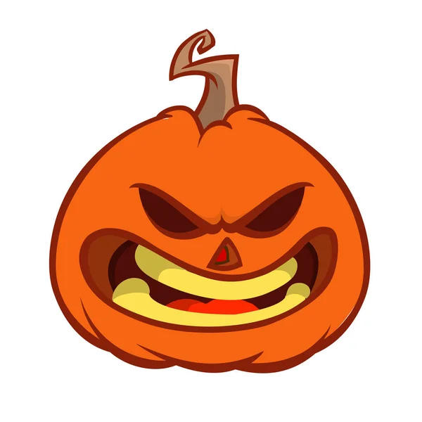 Cartone Animato Divertente Zucca Testa Halloween Isolato Illustrazione Vettoriale — Vettoriale Stock
