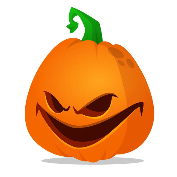 Cabeça Abóbora Dos Desenhos Animados Halloween Com Expressão Assustadora Ilustração — Vetor de Stock