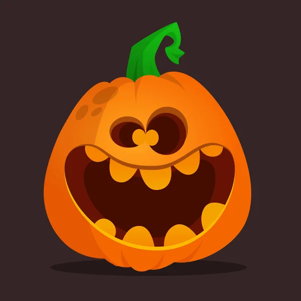 Rajzfilm Vicces Halloween Tök Fej Elszigetelt Vektorillusztráció — Stock Vector
