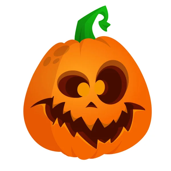 Dessin Animé Drôle Tête Citrouille Halloween Isolé Illustration Vectorielle — Image vectorielle