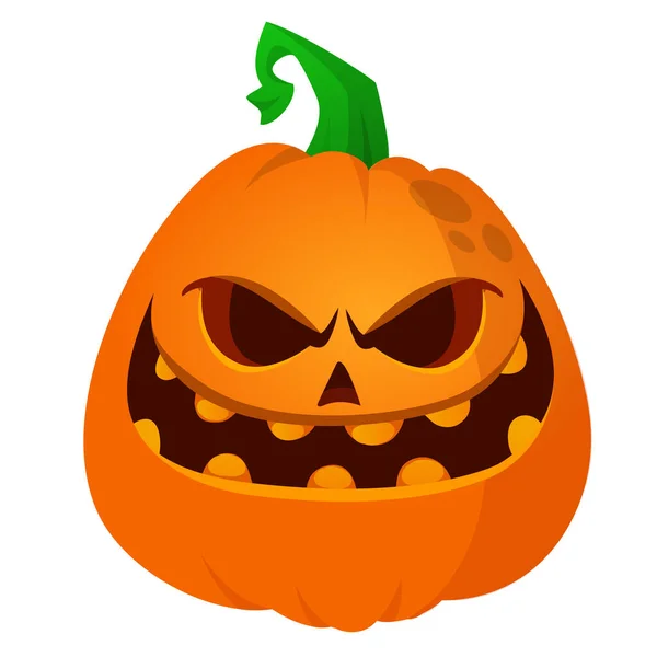 Caricature Tête Citrouille Halloween Avec Une Expression Effrayante Illustration Vectorielle — Image vectorielle