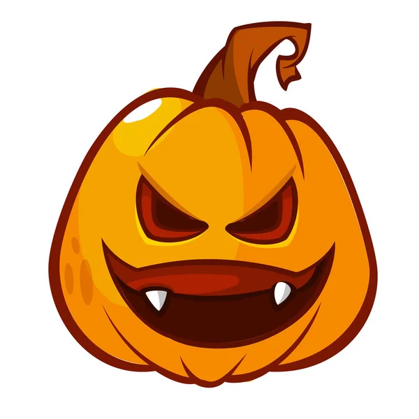 Tecknad Rolig Halloween Pumpa Huvudet Isolerad Vektorillustration — Stock vektor