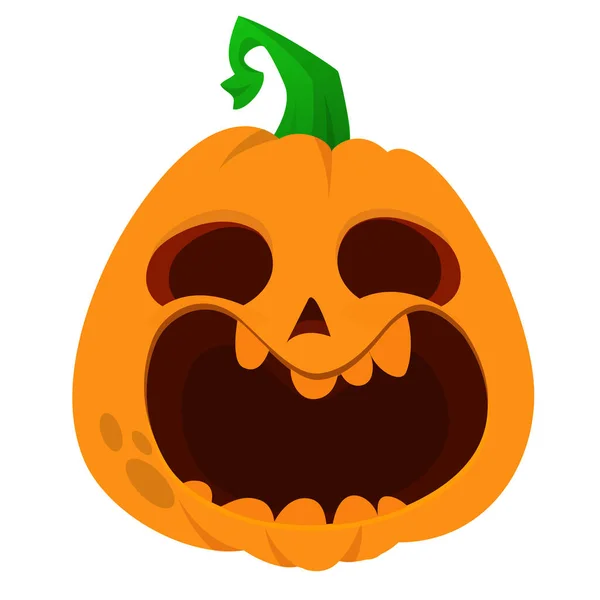 Kreslený Legrační Halloween Dýňová Hlava Izolované Vektorová Ilustrace — Stockový vektor