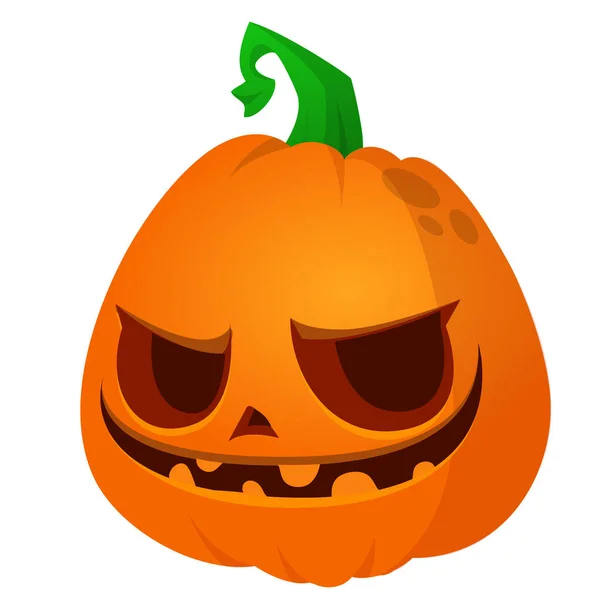 Dessin Animé Drôle Tête Citrouille Halloween Isolé Illustration Vectorielle — Image vectorielle