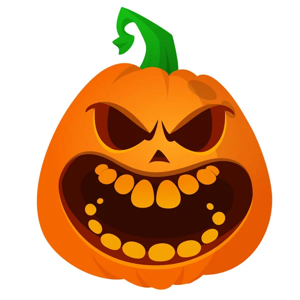Espantapájaros Halloween Con Ilustración Cabeza Calabaza Vector Dibujos Animados Tallados — Archivo Imágenes Vectoriales
