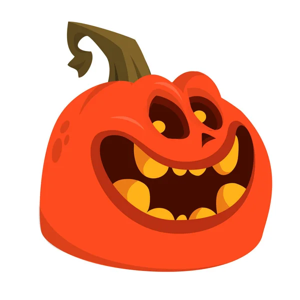 Cartone Animato Divertente Zucca Testa Halloween Isolato Illustrazione Vettoriale — Vettoriale Stock