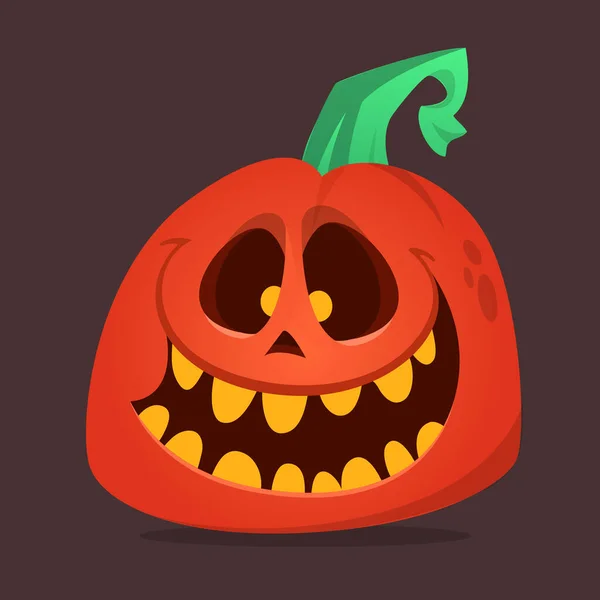 Espantapájaros Halloween Con Ilustración Cabeza Calabaza Vector Dibujos Animados Tallados — Vector de stock