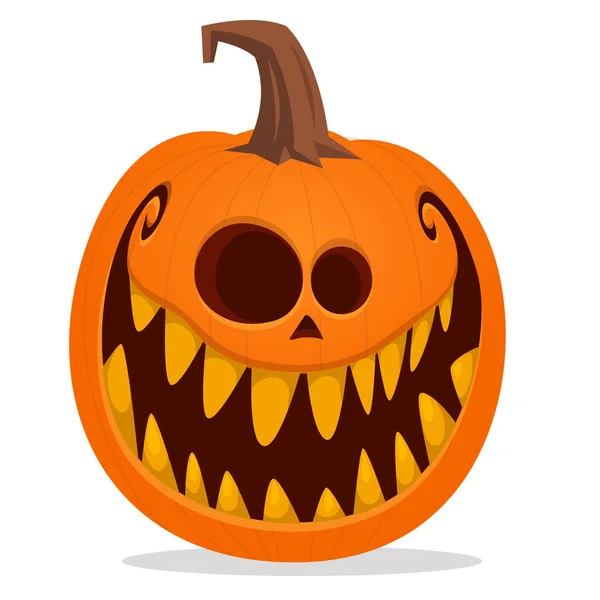 Épouvantail Halloween Avec Illustration Tête Citrouille Caricature Vectorielle Sculptée Jack — Image vectorielle