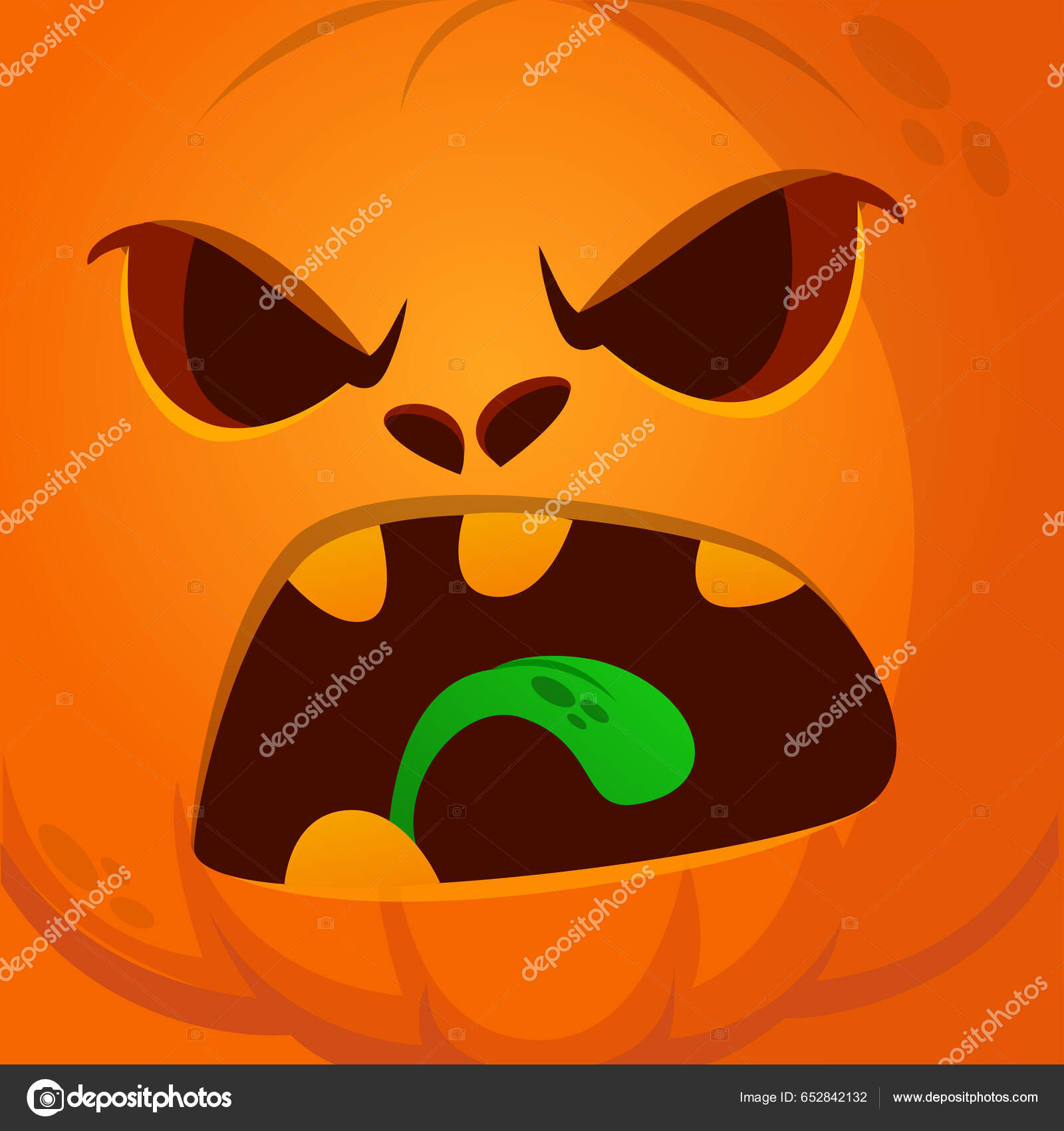 Abóbora Com Cara Assustadora De Halloween Isolada Na Ilustração Do
