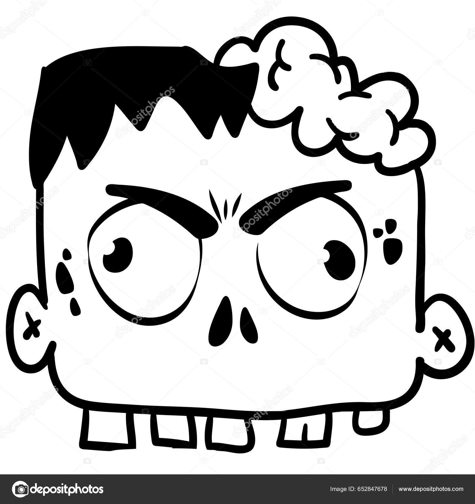 Cartoon Angry Zombie Halloween Vector Illustration Funny Zombie Moaning  Wide Stock Vector by ©drawkman.gmail.com 652847678, image size:1600x1700