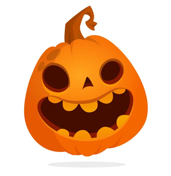Caricature Tête Citrouille Halloween Avec Une Expression Effrayante Illustration Vectorielle — Image vectorielle