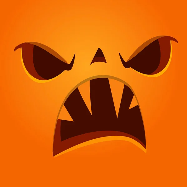 Cartoon Grim Dühös Halloween Tökfej Ijesztő Arckifejezéssel Vektor Illusztrációja Jack — Stock Vector