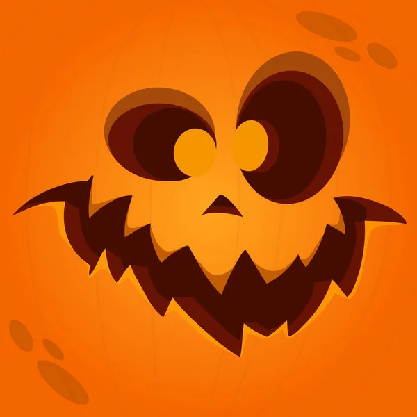 Rajzfilm Vicces Halloween Tök Fej Ijesztő Arckifejezés Vektor Illusztráció Jack — Stock Vector