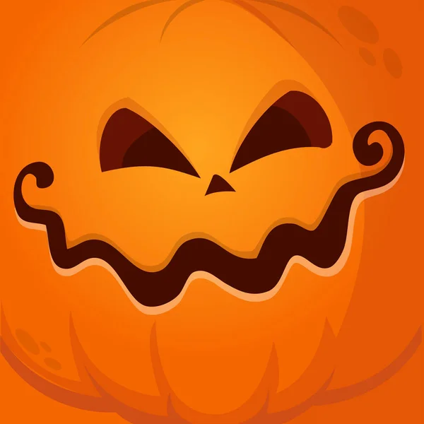 Cartoon Engraçado Cabeça Abóbora Halloween Com Expressão Facial Assustadora Ilustração —  Vetores de Stock