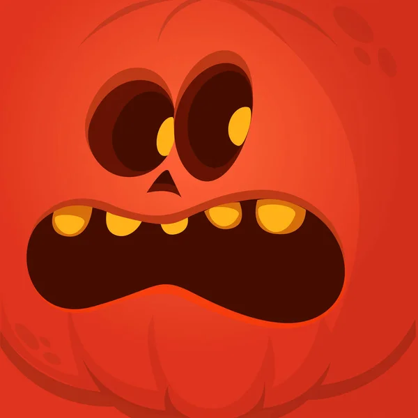 Мультфильм Смешной Хэллоуин Тыквенная Голова Страшным Выражением Лица Векторная Иллюстрация — стоковый вектор