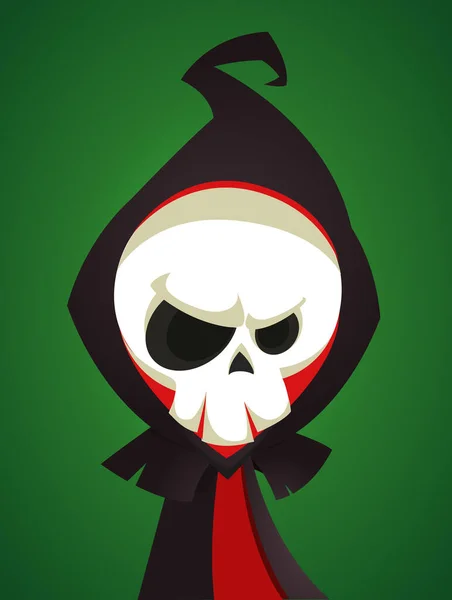 Muerte Dibujos Animados Con Guadaña Halloween Aterrador Personaje Muerte Ilustración — Archivo Imágenes Vectoriales