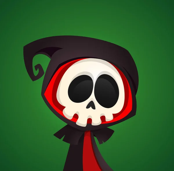 Cartoon Grim Reaper Scythe Halloween Scary Death Character Illustration Party — Stock Vector