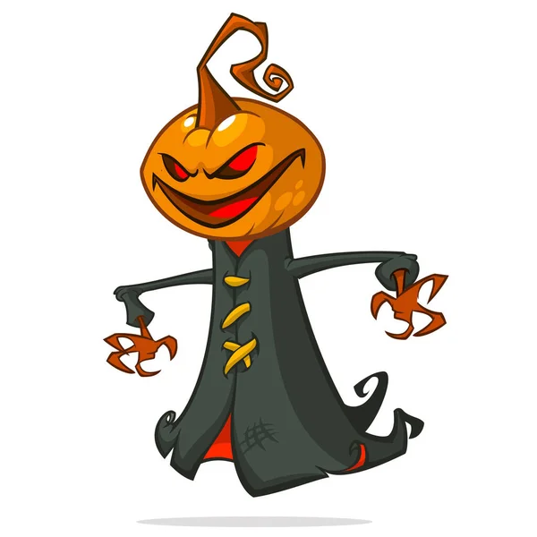 Grim Viikatemies Kurpitsa Pään Sarjakuvahahmo Halloween Jack Lyhty Kuvitus Suunnittelu — vektorikuva