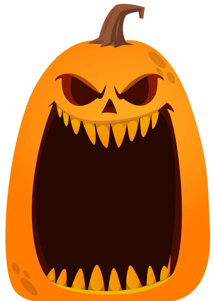 Tête Citrouille Halloween Avec Expression Effrayante Visage Illustration Vectorielle Dessins — Image vectorielle