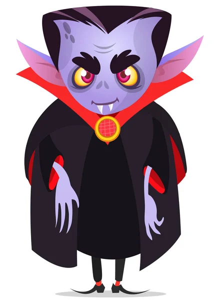 Joyeux Personnage Halloween Vampire Mignon Isolé Sur Fond Blanc Illustration — Image vectorielle