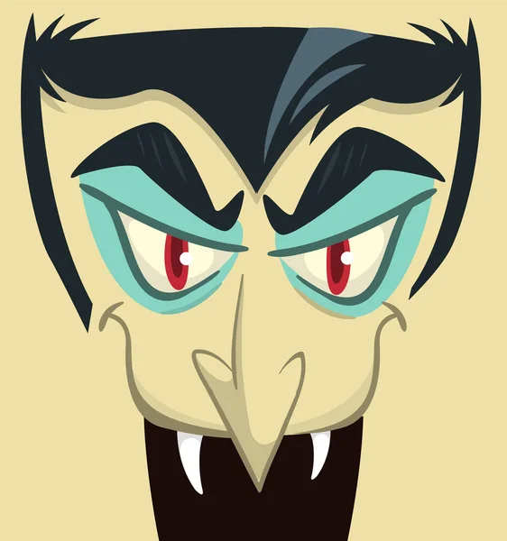 Buon Halloween Conte Dracula Indossa Avatar Facciale Carino Personaggio Vampiro — Vettoriale Stock