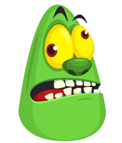 Cartoon Angry Zombie Head Halloween Vector Illustration Funny Zombie Moaning — Stock Vector