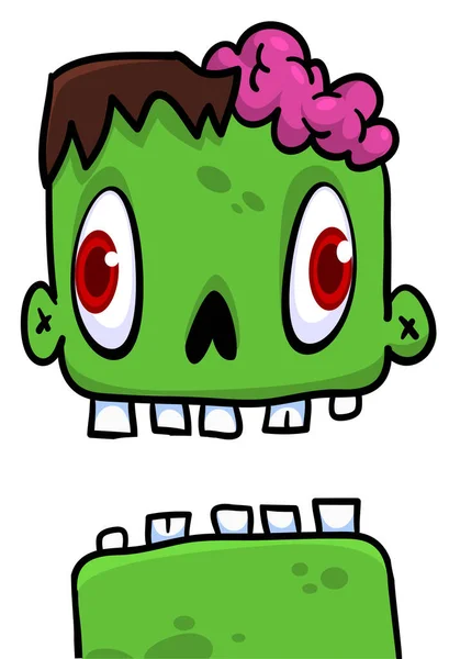 Dessin Animé Zombie Colère Illustration Vectorielle Halloween Zombies Drôles Gémissant — Image vectorielle