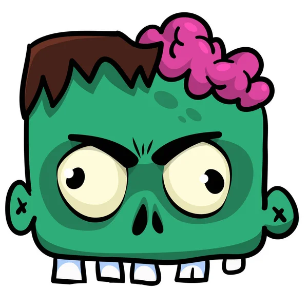 Kreskówkowe Wściekłe Zombie Wektor Halloween Ilustracja Śmieszne Zombie Jęki Szerokim — Wektor stockowy