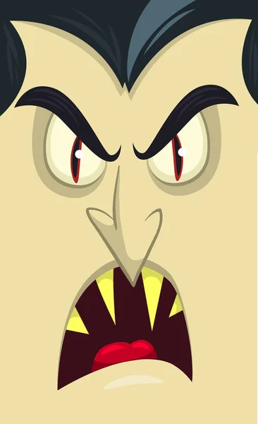 Frohes Halloween Graf Dracula Gesicht Avatar Nette Cartoon Vampirfigur Mit — Stockvektor