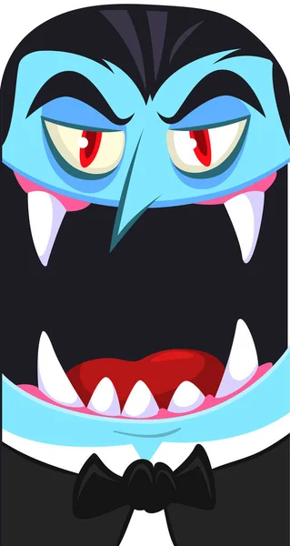 Joyeux Halloween Comte Dracula Fait Face Avatar Mignon Personnage Vampire — Image vectorielle