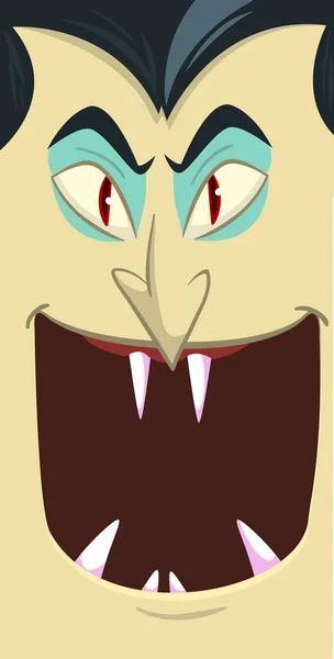 Feliz Halloween Conde Drácula Cara Avatar Lindo Personaje Vampiro Dibujos — Archivo Imágenes Vectoriales
