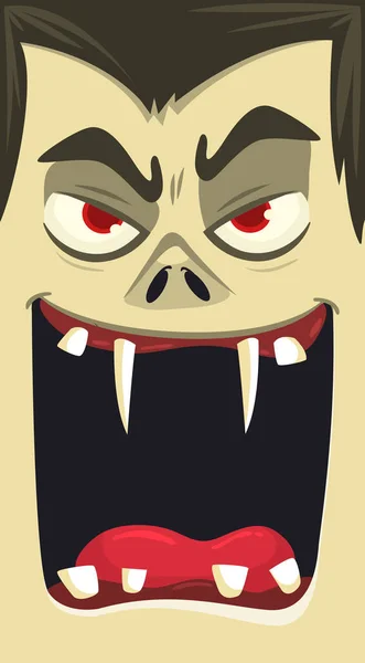 Wesołego Halloween Hrabia Dracula Twarz Avatar Słodka Postać Wampira Kreskówkami — Wektor stockowy