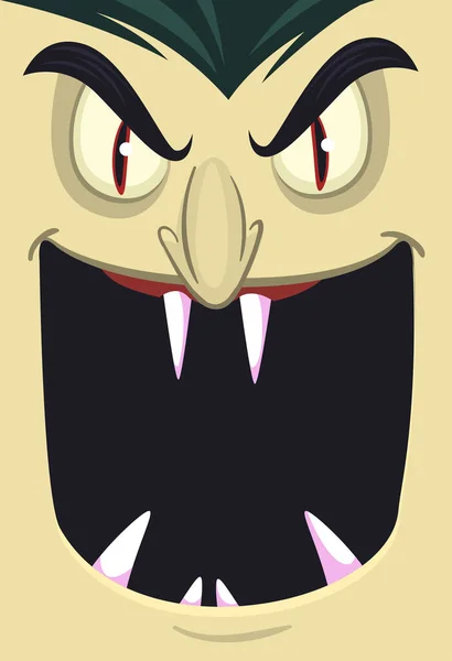 Joyeux Halloween Comte Dracula Fait Face Avatar Mignon Personnage Vampire — Image vectorielle