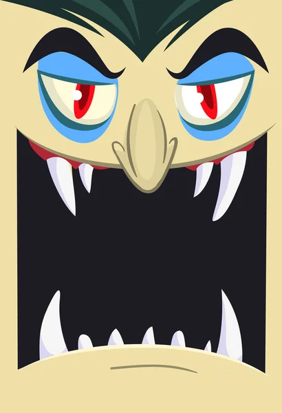 Feliz Halloween Conde Drácula Cara Avatar Lindo Personaje Vampiro Dibujos — Vector de stock