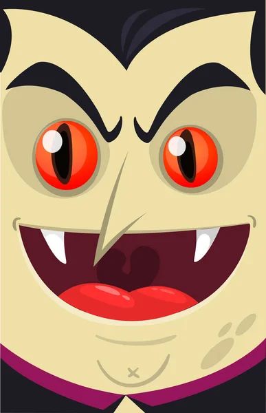 Mutlu Cadılar Bayramı Kont Drakula Nın Yüzü Avatardır Kocaman Ağzı — Stok Vektör
