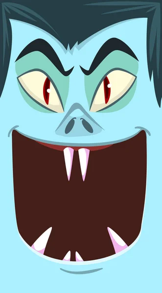 Happy Halloween Count Dracula Face Avatar Cute Cartoon Vampire Character — Stock Vector