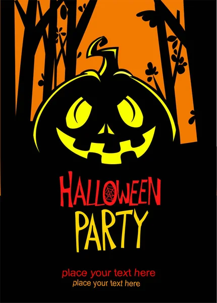 Halloween Pumpkin Head Scary Face Expression Vector Illustration Jack Lantern — Stock Vector