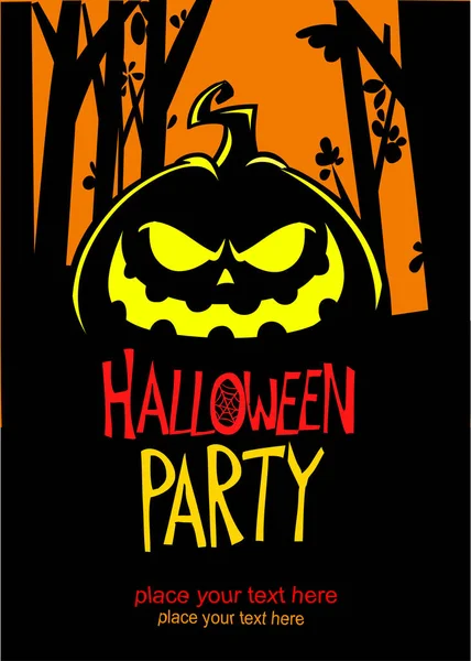 Tête Citrouille Halloween Avec Expression Effrayante Visage Illustration Vectorielle Design — Image vectorielle