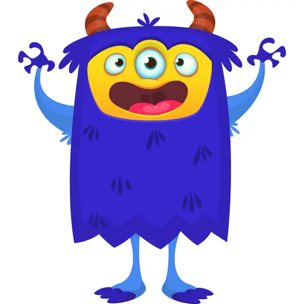 Funny Cartoon Monster Character Halloween Design Vector Illustration Alien Character — Stock Vector