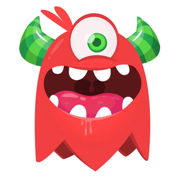 Divertido Personaje Monstruo Sonriente Dibujos Animados Ilustración Criatura Alienígena Linda — Vector de stock