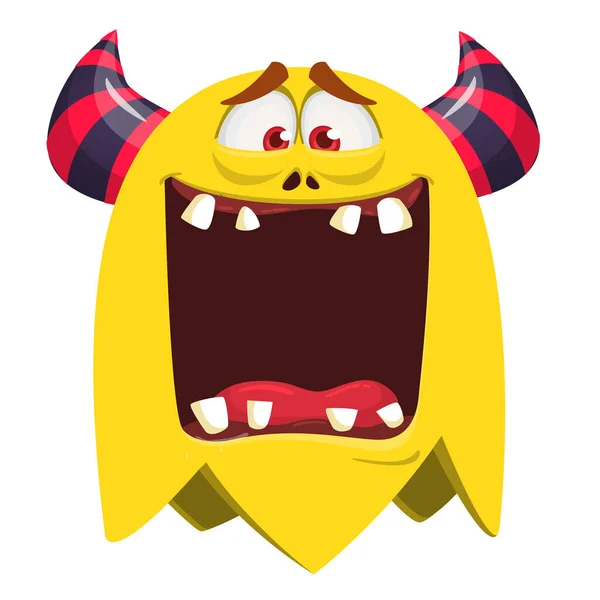 Grappige Cartoon Lachende Monster Karakter Illustratie Van Schattig Gelukkig Buitenaards — Stockvector