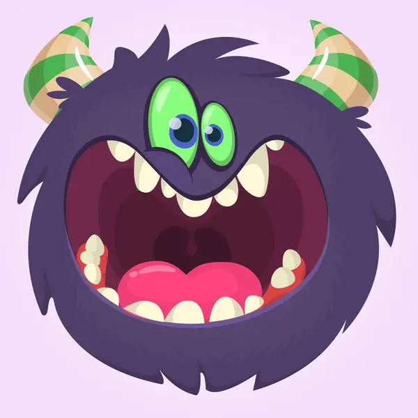 Funny Cartoon Monster Character Illustration Cute Happy Alien Creature — Stock Vector