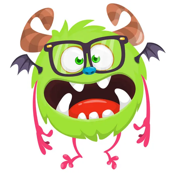 Desenhos Animados Engraçado Monstro Ilustração Ícone Vetorial Design Halloween — Vetor de Stock