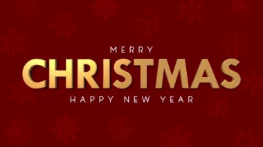 Üç farklı renkte Noel Mektubu Altın, Şeftali Altını ve Kırmızı, Mutlu Yıllar, 3D Renklendirme, Kar Taneleri Şablonu, Luma Matte Noel Mektupları Seçimi