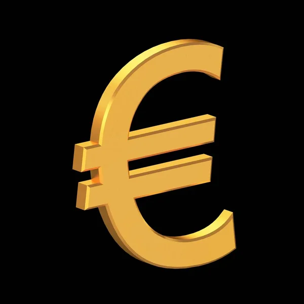 Euro 3D Icon Isolated on Transparent Background, Gold Texture, 3D Rendering