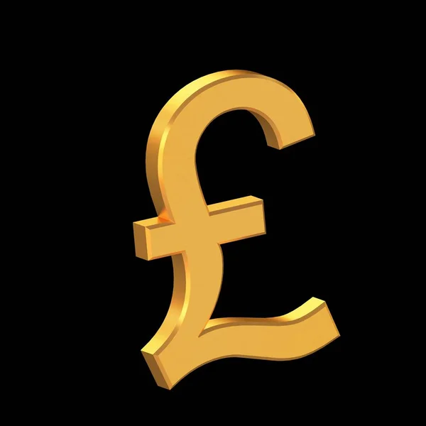 Pound 3D Icon Isolated on Transparent Background, Gold Texture, 3D Rendering