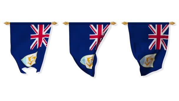 Anguilla Wall Hanging Flag Waving Wind Rendering Luma Mate Selection — Vídeos de Stock